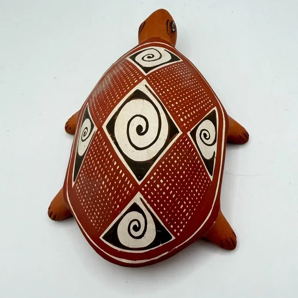 Vintage Turtle Rainmaker Rattle Quibor Lara Venezuela Folk Art Pottery
